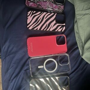 SHEIN Pink, Black, and Clear Phone Cases Set